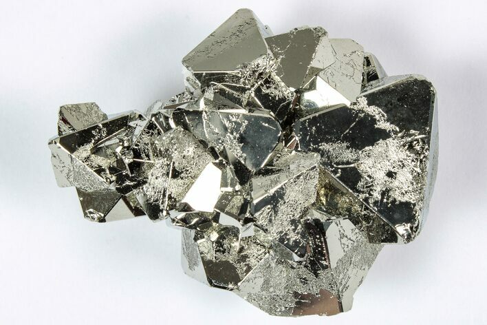 Gleaming Octahedral Pyrite Crystal Cluster - Peru #352313